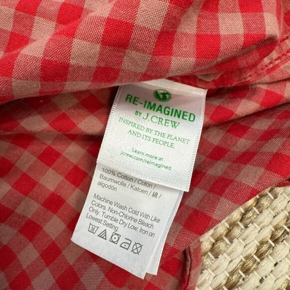 J. Crew Crewcuts Boy's Long Sleeve Button Down Shirt Checkered Red Size 6-7 - Picture 8 of 11